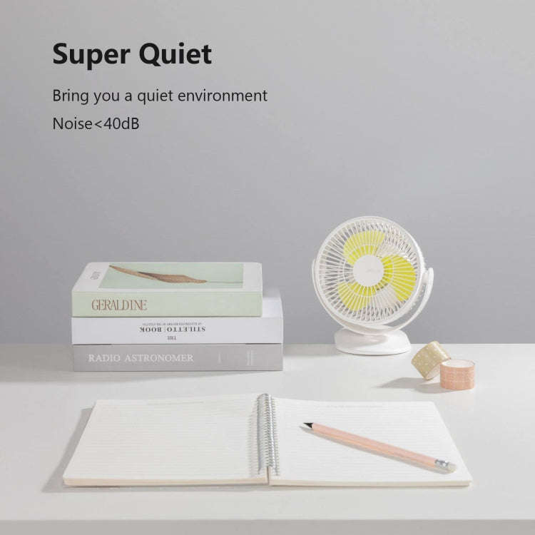 JisuLife FA29A Clip Desktop Mini Fan Portable USB Rechargeable Fan(White)