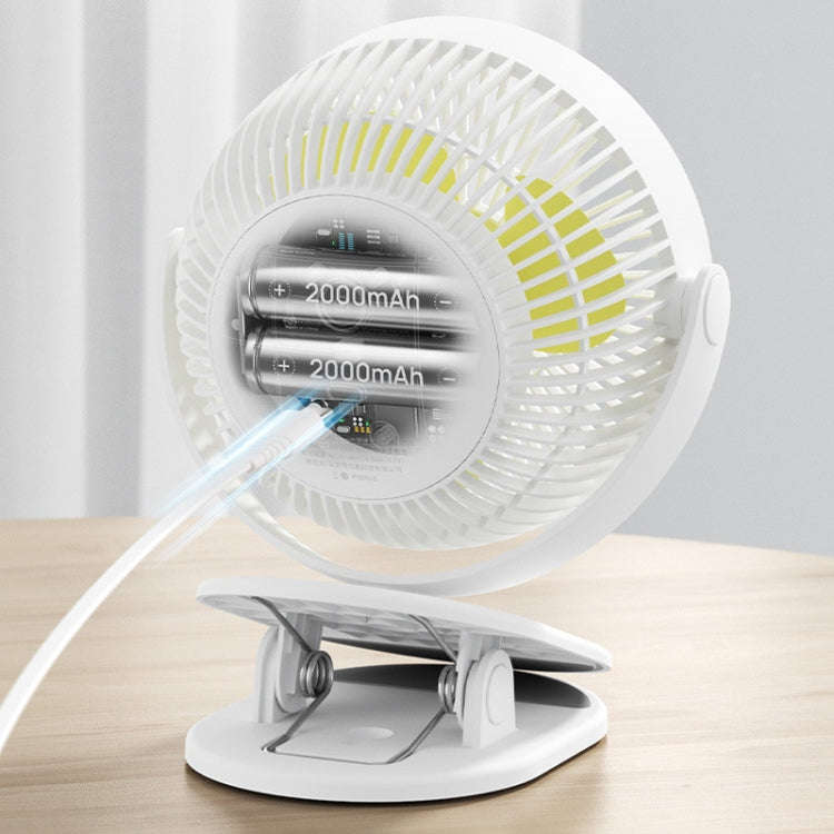 JisuLife FA29A Clip Desktop Mini Fan Portable USB Rechargeable Fan(White)