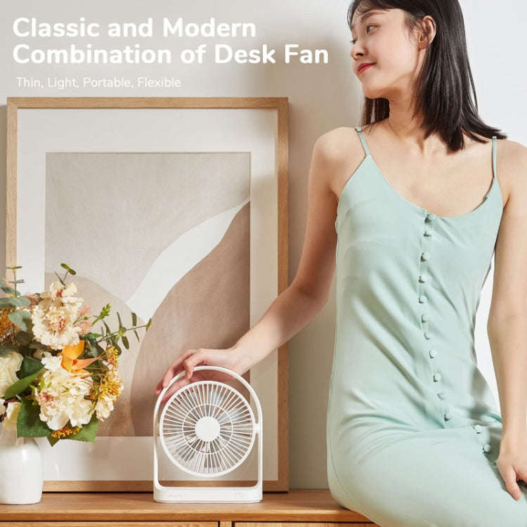 JisuLife FA19 4000mAh Wireless Rechargeable Desktop Mini Fan Silent Portable Fan(White)