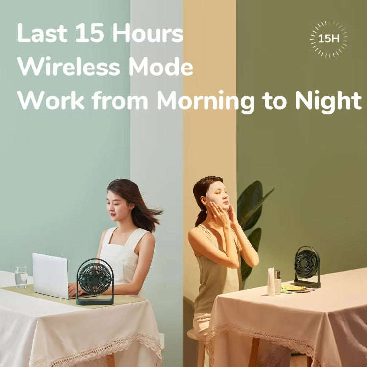 JisuLife FA19 4000mAh Wireless Rechargeable Desktop Mini Fan Silent Portable Fan(White)