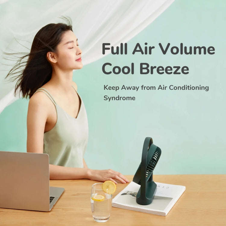JisuLife FA19 4000mAh Wireless Rechargeable Desktop Mini Fan Silent Portable Fan(Green)