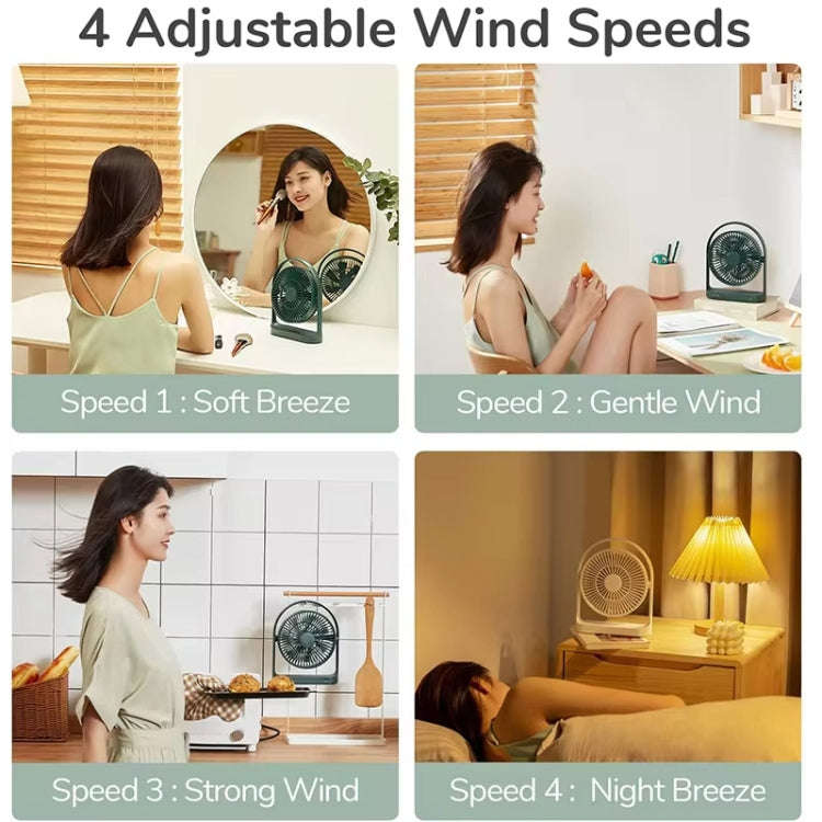 JisuLife FA19 4000mAh Wireless Rechargeable Desktop Mini Fan Silent Portable Fan(White)