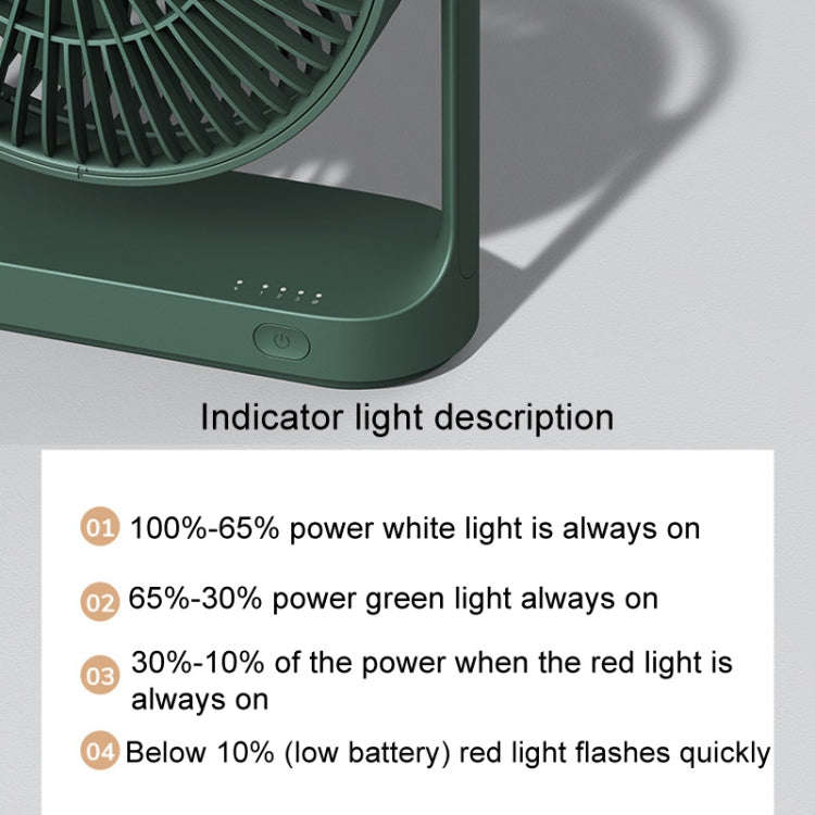JisuLife FA19 4000mAh Wireless Rechargeable Desktop Mini Fan Silent Portable Fan(White)