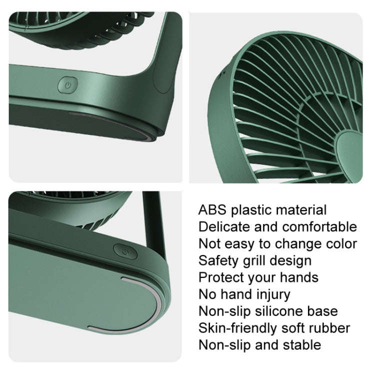 JisuLife FA19 4000mAh Wireless Rechargeable Desktop Mini Fan Silent Portable Fan(Green)