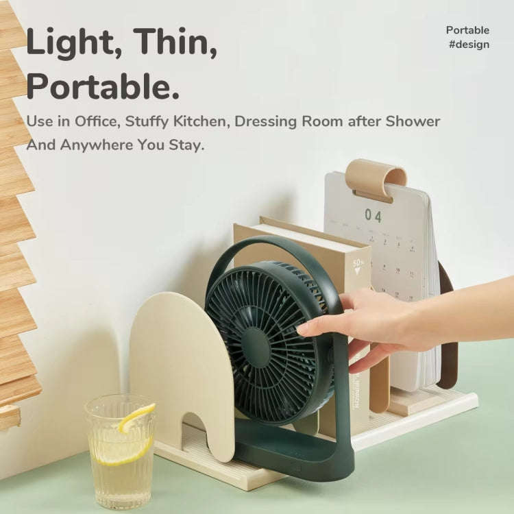 JisuLife FA19 4000mAh Wireless Rechargeable Desktop Mini Fan Silent Portable Fan(White)