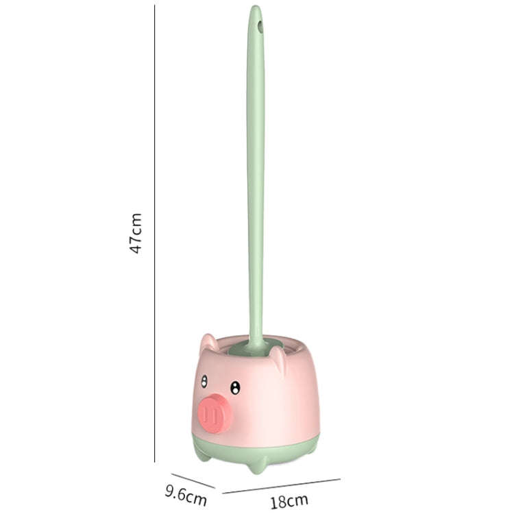 Cute Cartoon Toilet Brush Bathroom Cornerless Wall Mounted With Base Cleaning Brush(Pink Yellow)