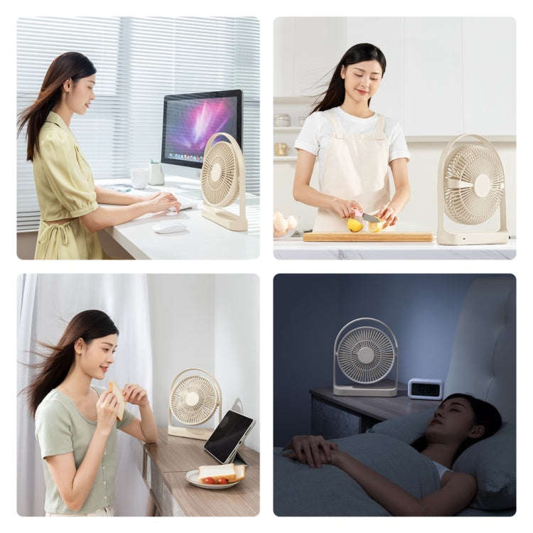 JisuLife FA27 Desktop Wireless Rechargeable Fan Office Table Mini Fan(Light Gray)