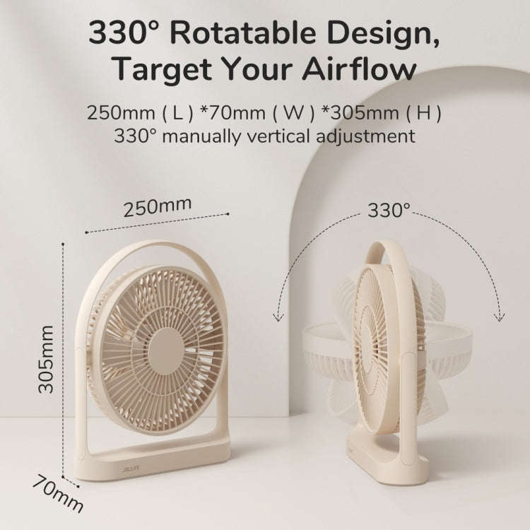 JisuLife FA27 Desktop Wireless Rechargeable Fan Office Table Mini Fan(Light Gray)