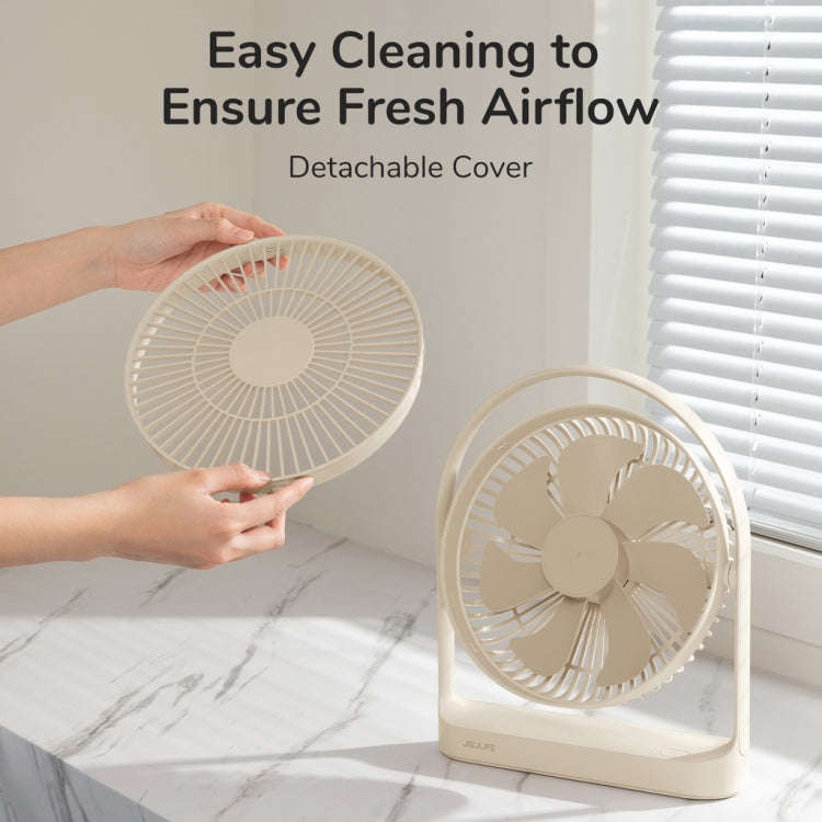 JisuLife FA27 Desktop Wireless Rechargeable Fan Office Table Mini Fan(Light Gray)