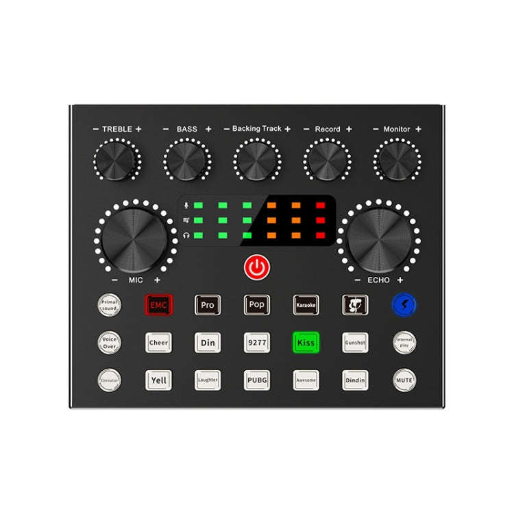 V8S Audio Mixer Live Voice Changer External Sound Card, Color: Black