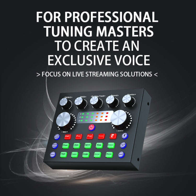 V8S Audio Mixer Live Voice Changer External Sound Card, Color: Gold Triangle Set
