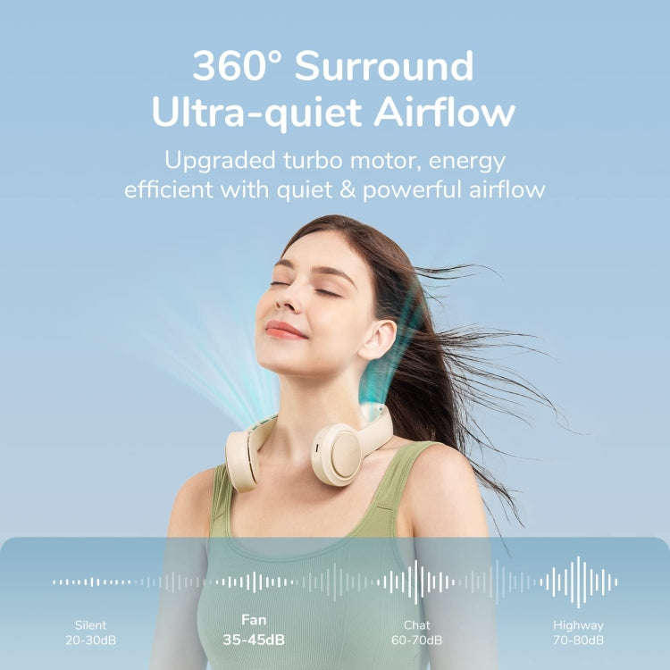 JisuLife FA31 USB Rechargeable Hanging Neck Mini Fan Bladeless Cooling Outdoor High Wind Power El...