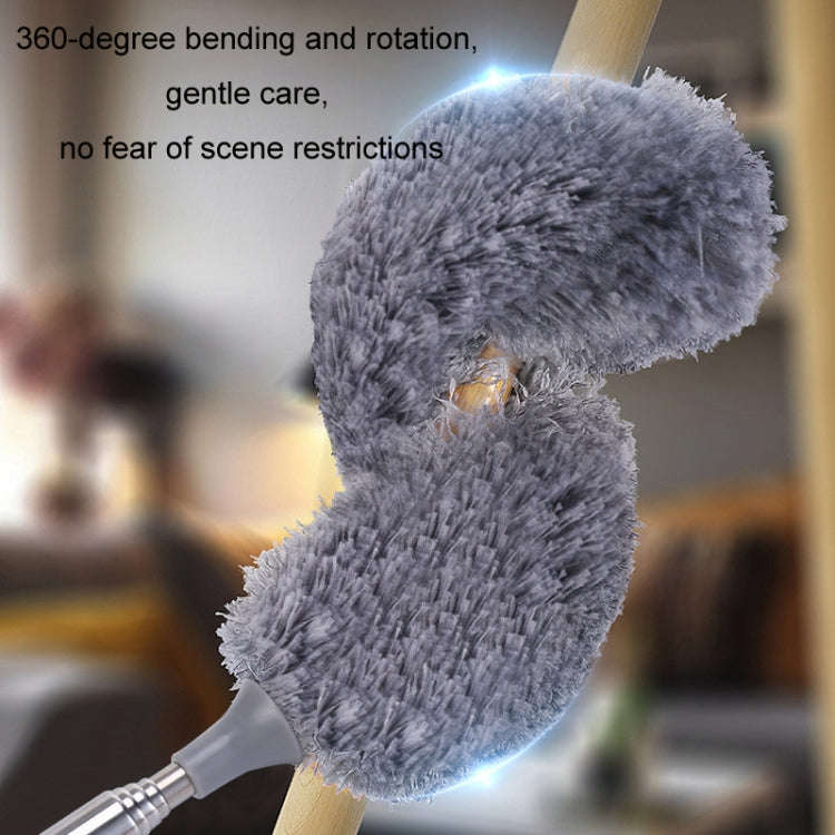 Stainless Steel Telescopic Bendable Household Duster(Rose Red)