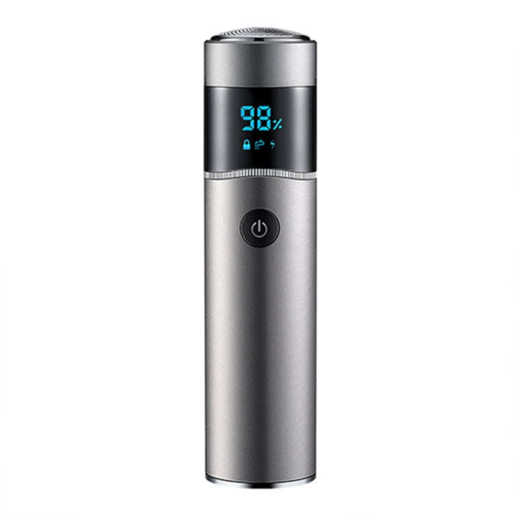 S-1090 IPX7 Waterproof 8D Portable LED Digital Display Round Electric Shaver(Silver)