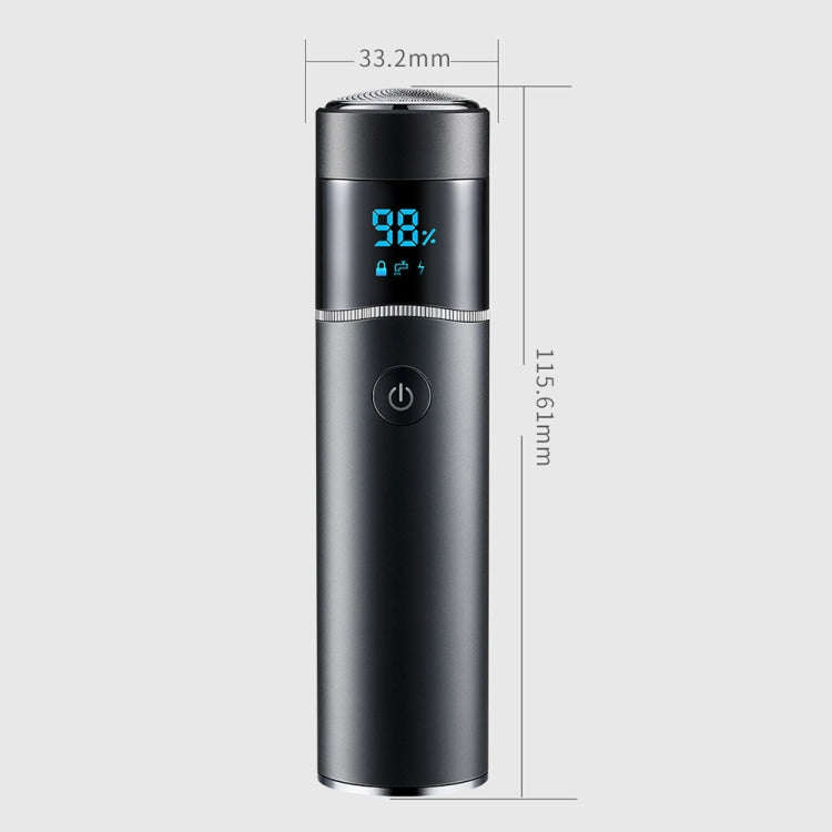 S-1090 IPX7 Waterproof 8D Portable LED Digital Display Round Electric Shaver(Silver)