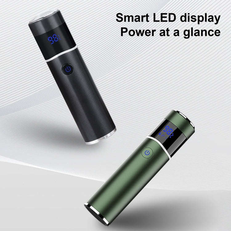 S-1090 IPX7 Waterproof 8D Portable LED Digital Display Round Electric Shaver(Silver)