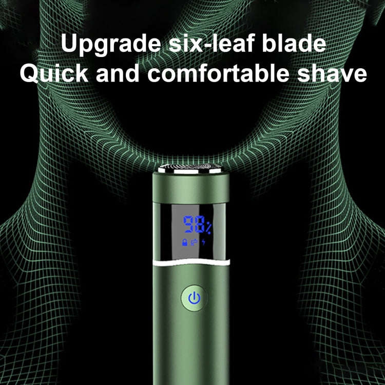 S-1090 IPX7 Waterproof 8D Portable LED Digital Display Round Electric Shaver(Black)