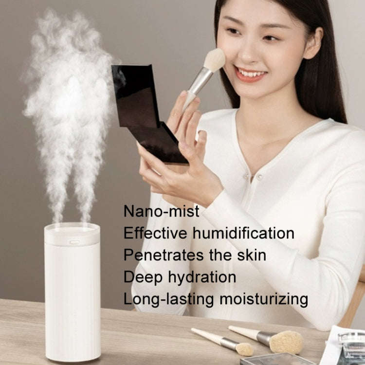 JisuLife HU16 Desktop Dual Mist Ports Humidifier, Color: Brown Rechargeable