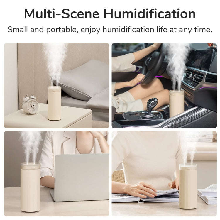 JisuLife HU16 Desktop Dual Mist Ports Humidifier, Color: Brown Rechargeable