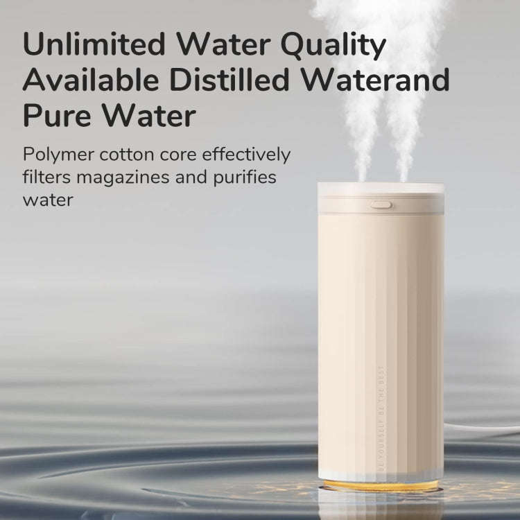 JisuLife HU16 Desktop Dual Mist Ports Humidifier, Color: Brown Rechargeable