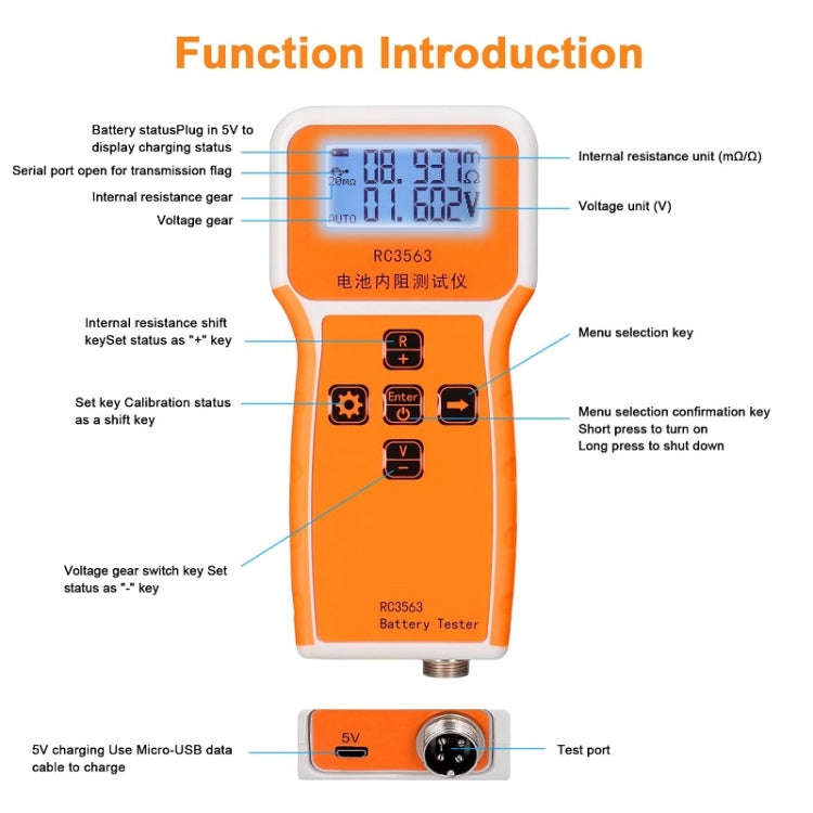 High-Precision Battery Voltage Internal Resistance Tester, Specifications: Host