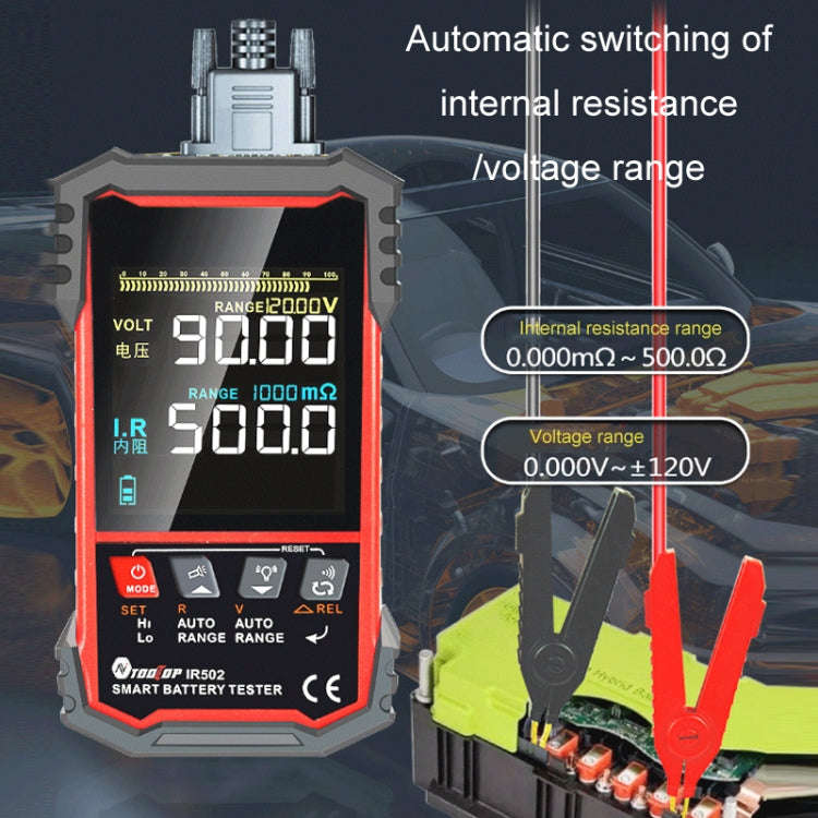 Battery Internal Resistance Tester Lead-Acid Alkaline Lithium Battery Tester, Model: IR500