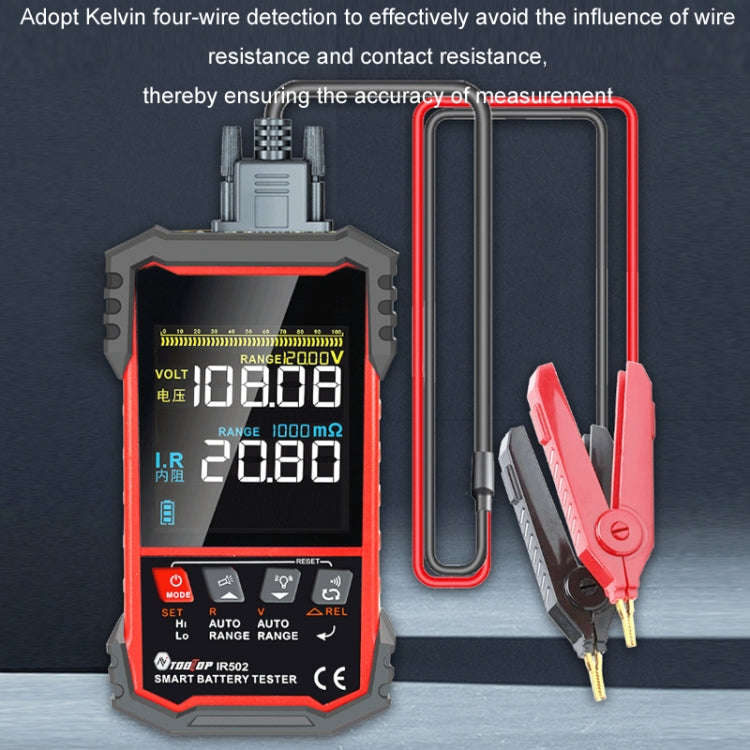 Battery Internal Resistance Tester Lead-Acid Alkaline Lithium Battery Tester, Model: IR500