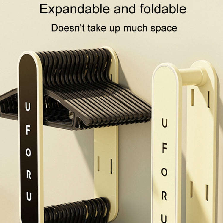 Retractable Clothes Rack Organizer Multifunctional Household Hole-Free Balcony Storage Shelf(Milk...