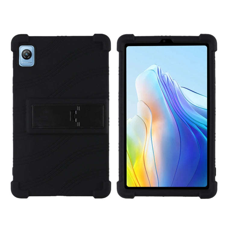 For Blackview Tab 60 8.68-inch 2023 Shockproof Silicone Tablet Case with Holder(Black)