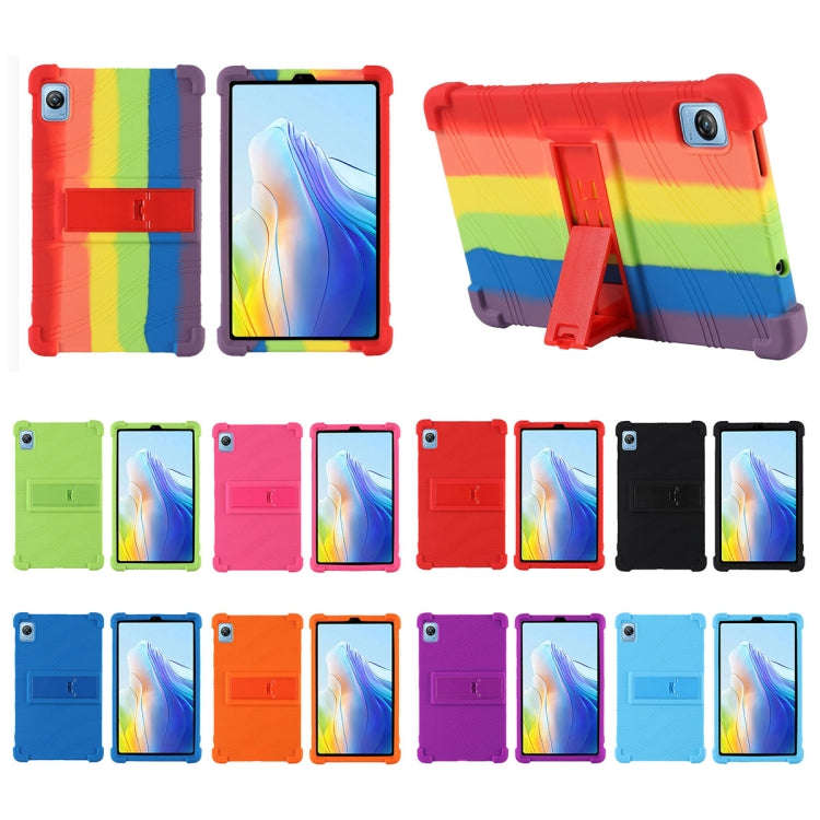 For Blackview Tab 60 8.68-inch 2023 Shockproof Silicone Tablet Case with Holder(Black)