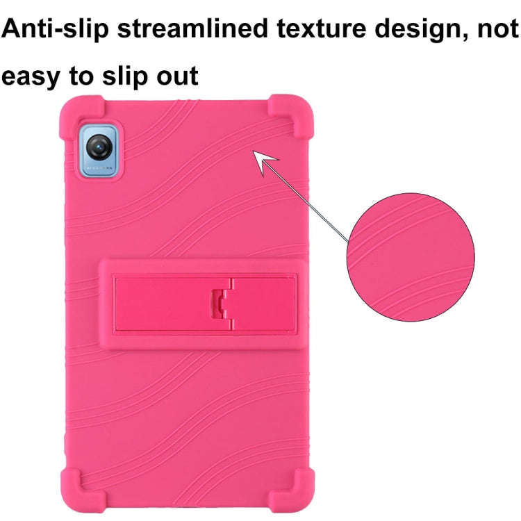 For Blackview Tab 60 8.68-inch 2023 Shockproof Silicone Tablet Case with Holder(Black)