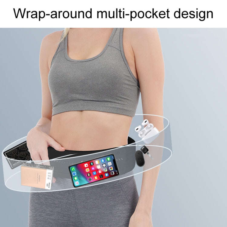 Small OUDU Outdoor Sports Portable Wrap-Around Waist Pack Unisex Cell Phone Bag(Black)