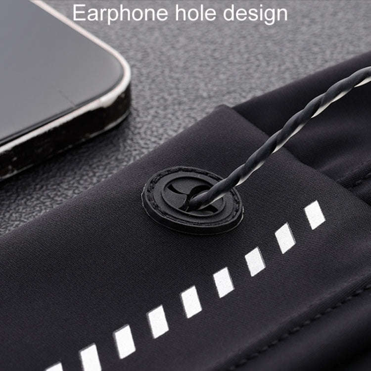 Large OUDU Outdoor Sports Portable Wrap-Around Waist Pack Unisex Cell Phone Bag(Black)