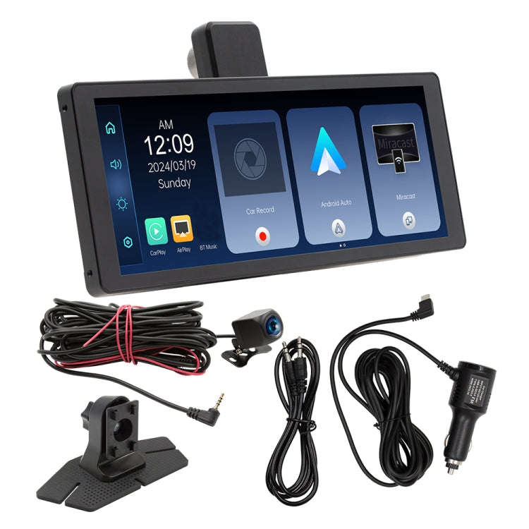 Car Bluetooth Portable DVR Monitor Support Carplay/Android Auto, Specifications: Display+ Camera