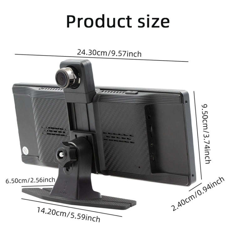 Car Bluetooth Portable DVR Monitor Support Carplay/Android Auto, Specifications: Display+ Camera