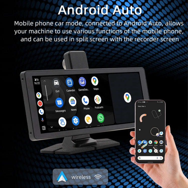 Car Bluetooth Portable DVR Monitor Support Carplay/Android Auto, Specifications: Display