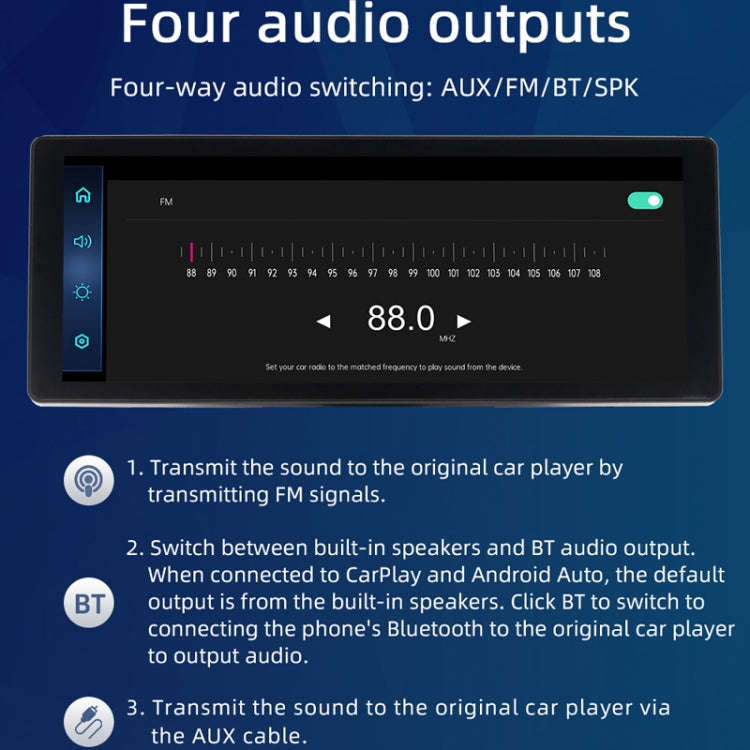 Car Bluetooth Portable DVR Monitor Support Carplay/Android Auto, Specifications: Display+ Camera