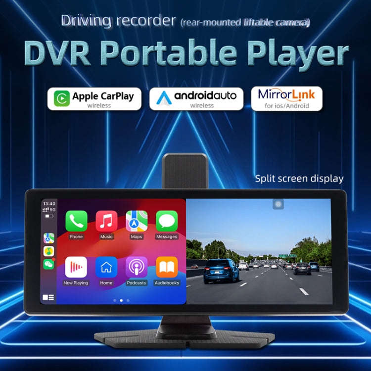 Car Bluetooth Portable DVR Monitor Support Carplay/Android Auto, Specifications: Display+ Camera