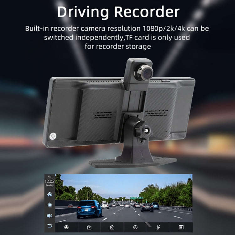 Car Bluetooth Portable DVR Monitor Support Carplay/Android Auto, Specifications: Display+ Camera