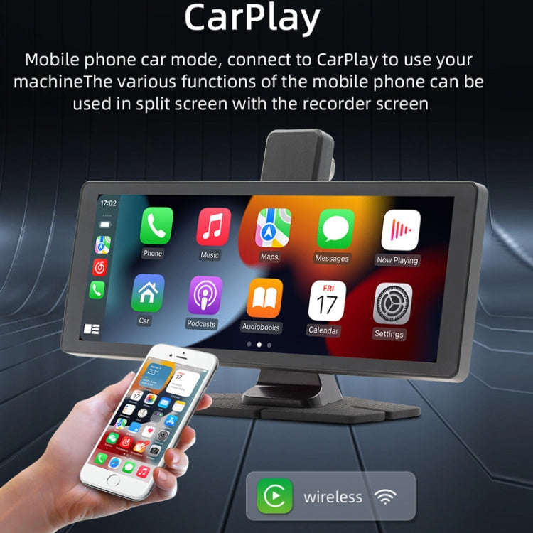 Car Bluetooth Portable DVR Monitor Support Carplay/Android Auto, Specifications: Display+ Camera