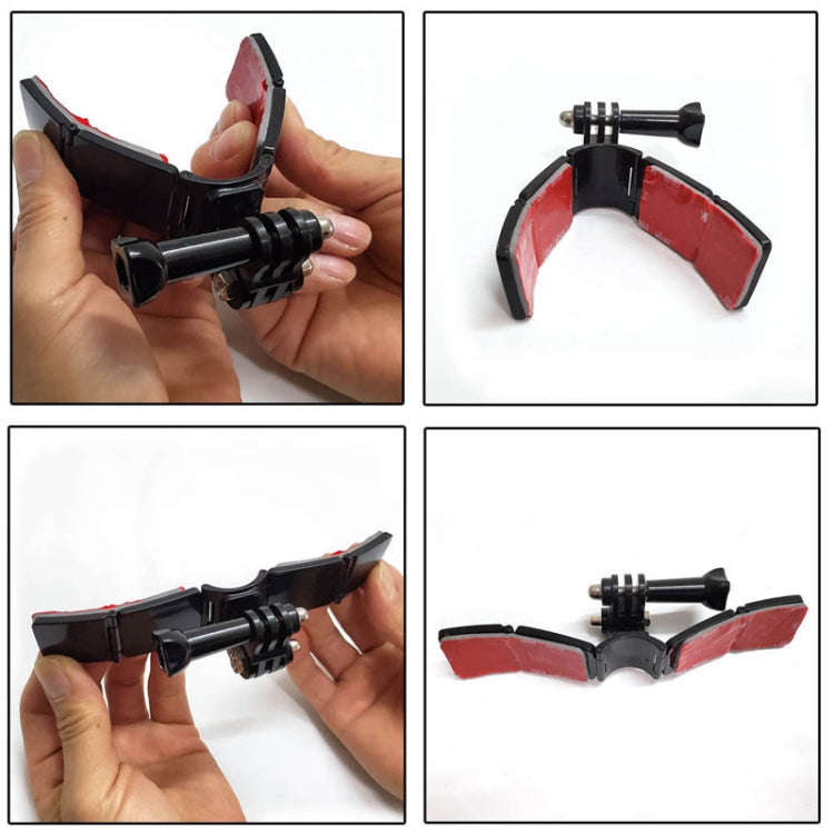 TUYU Motorcycle Integrated Hinged Helmet Chin Sports Camera Mounting Bracket, Style: With 2 Stickers