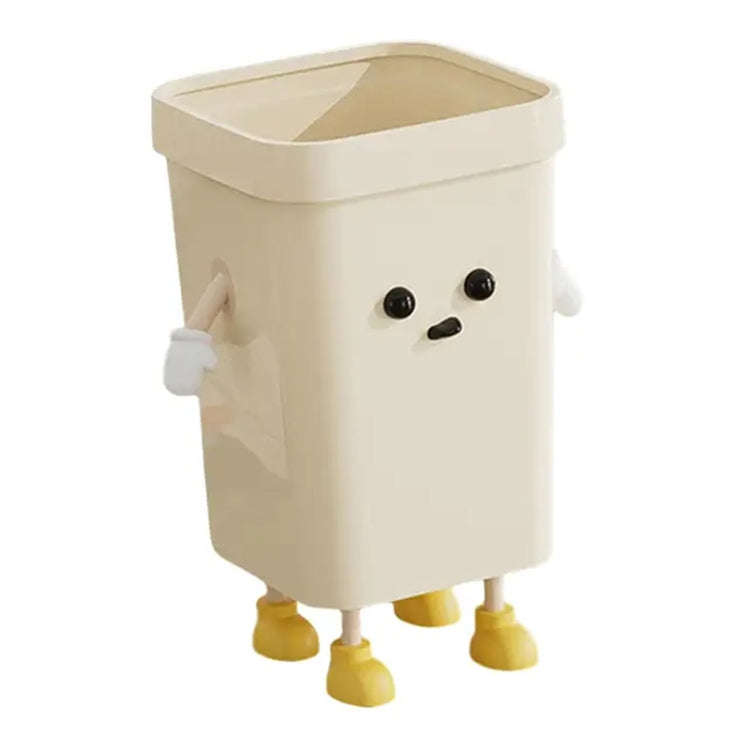 Cute Square Trash Can Household Living Room Bathroom Garbage Bin, Style: 7L Standing White
