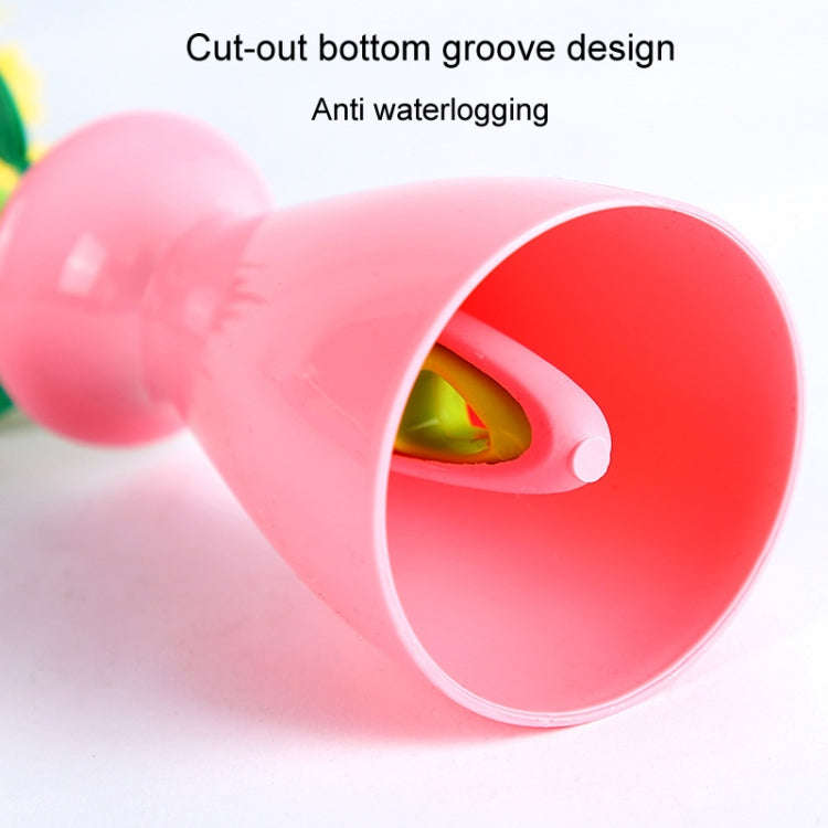 Flower Shaped Long Handle Pot Brush Kitchen Dishes Brush Sink Stove Cleaning Tool(Blue)