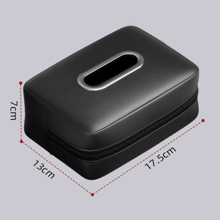 Car Seat Armrest Tissue Box Sun Visor Seat Back Hanging Paper Bag(Black)