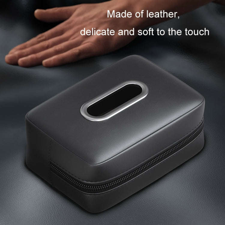 Car Seat Armrest Tissue Box Sun Visor Seat Back Hanging Paper Bag(Gray)