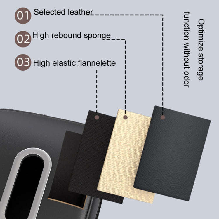 Car Seat Armrest Tissue Box Sun Visor Seat Back Hanging Paper Bag(Black)