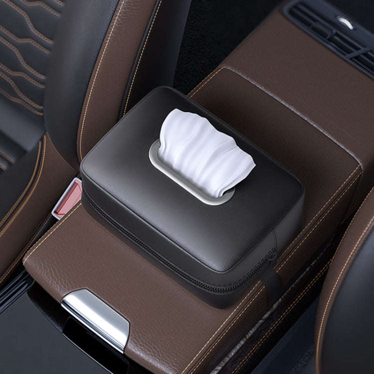 Car Seat Armrest Tissue Box Sun Visor Seat Back Hanging Paper Bag(Red)
