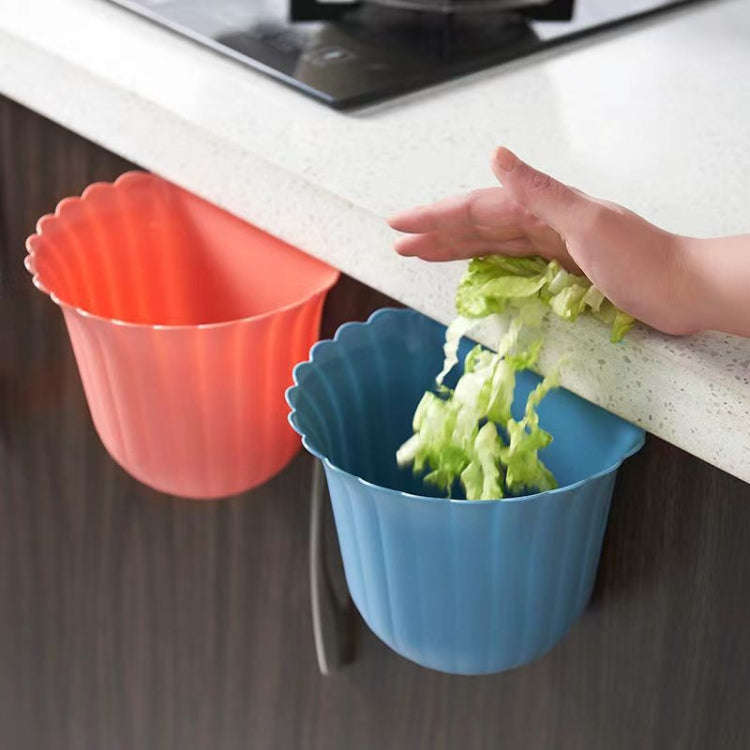 Multifunctional Hanging Kitchen Trash Can Household Flower Desktop Garbage Can(Black)