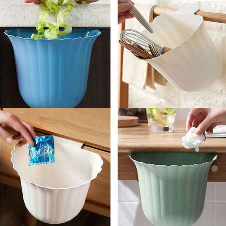 Multifunctional Hanging Kitchen Trash Can Household Flower Desktop Garbage Can(Pink)