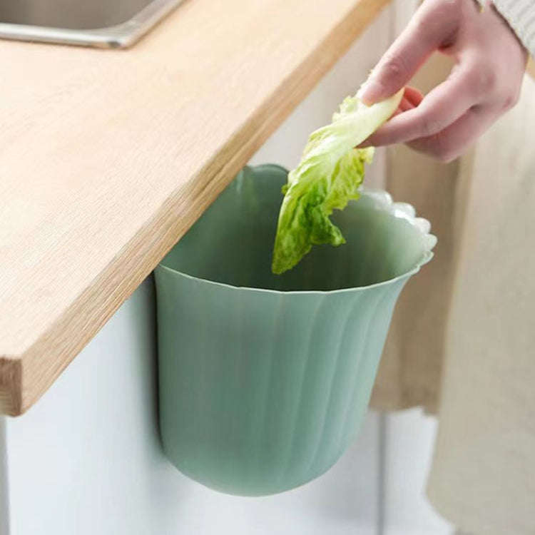 Multifunctional Hanging Kitchen Trash Can Household Flower Desktop Garbage Can(Green)